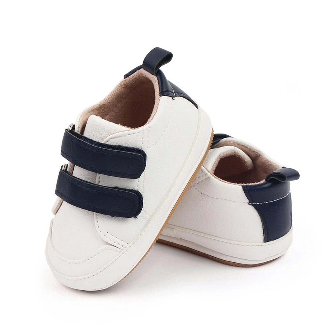 Trendy White Baby Shoes with Dark Blue Straps 3 - Minitaq baby kids clothes dress