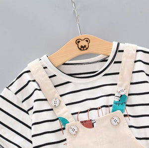 Striped Shirt With Colorful Dungaree 3 - Minitaq baby kids clothes dress