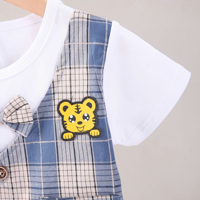 Formal Blue Checkered Style 2pc Set 3 - Minitaq baby kids clothes dress