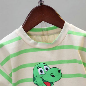 Cartoon Dino T-Shirt With Shorts 3 - Minitaq baby kids clothes dress