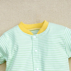 Green Lines With Yellow Giraffe Baby Romper 3 - Minitaq baby kids clothes dress