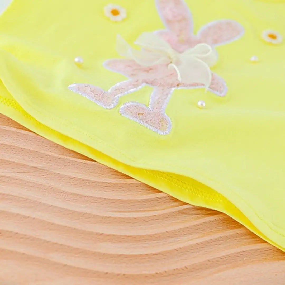 Yellow Fly Sleeve Fairy Bunny With Casual Jeans For Girls 4 - Minitaq baby kids clothes dress