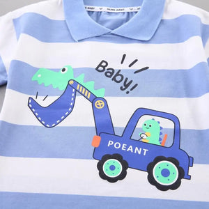 Dino Excavator Blue Polo With Cotton Jeans 4 - Minitaq baby kids clothes dress