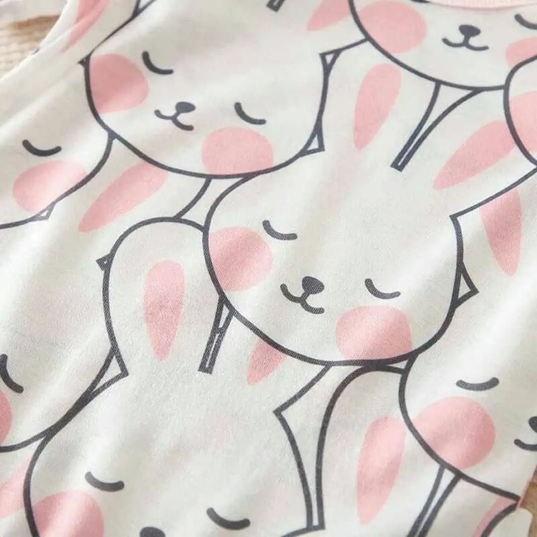 Pink Bunnies Pattern Baby Girl Romper 5 - Minitaq baby kids clothes dress