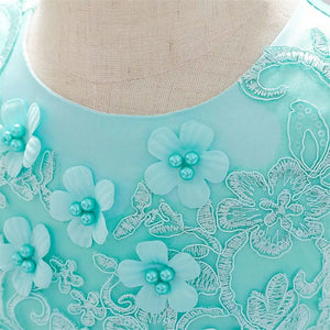 Blue Green Embroidered Stylish Frock Baby Dress 4 - Minitaq baby kids clothes dress