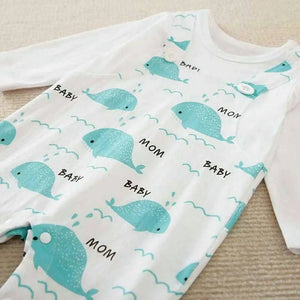 Ocean Whale Full Sleeves Baby Romper 4 - Minitaq baby kids clothes dress