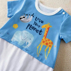 Love The Planet Blue White Baby Romper 4 - Minitaq baby kids clothes dress