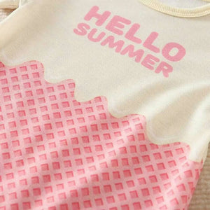 Hello Summer Cream Pink Baby Romper 4 - Minitaq baby kids clothes dress