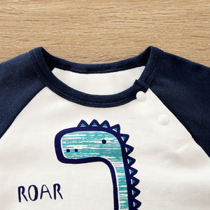 Amazing White and Blue Dinosaur Baby Romper 6 - Minitaq baby kids clothes dress