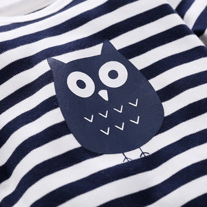 Owl on Blue Lines with Hat and Napkin Bib 8 - Minitaq baby kids clothes dress