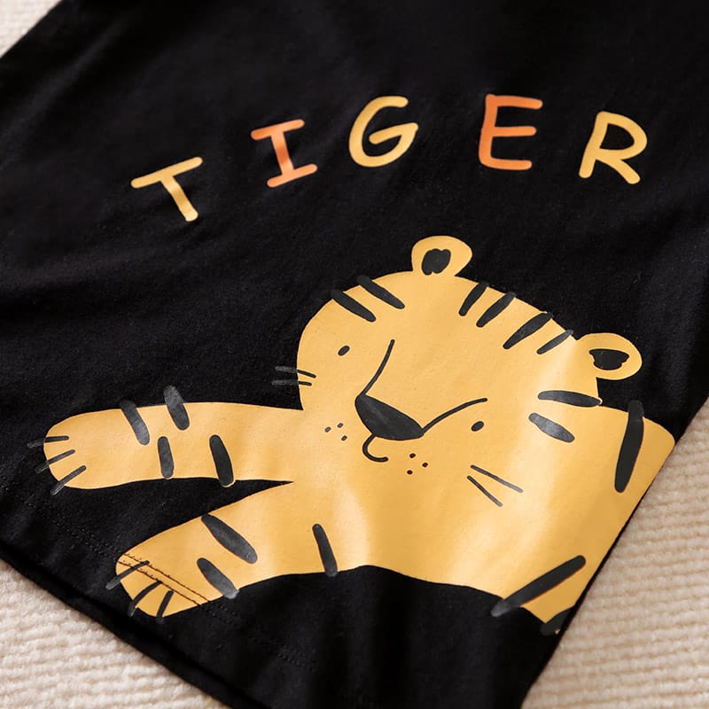 Tiger Black Hooded T-Shirt for Kids 3 - Minitaq baby kids clothes dress