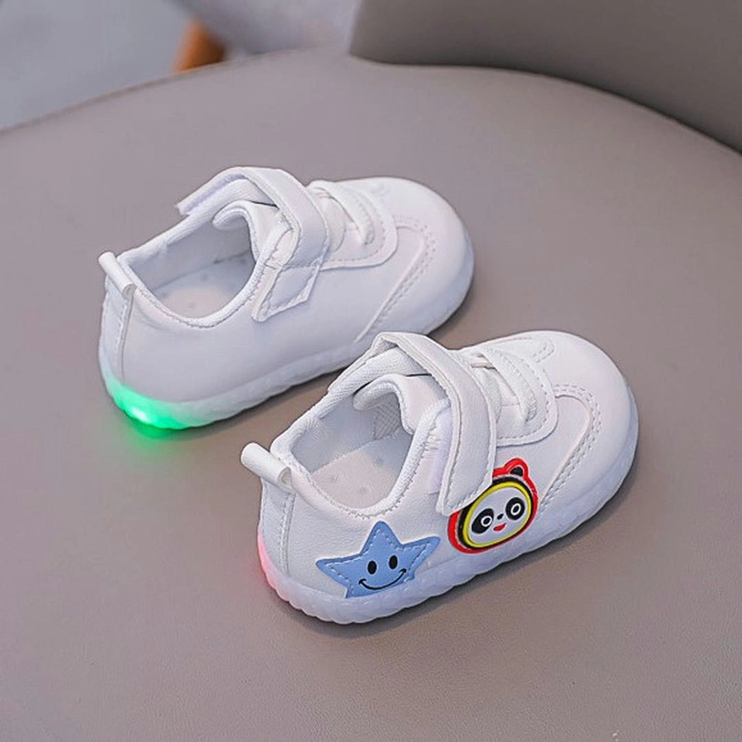 Elegant White Cartoon Kids Shoes with Sole Lights 3 - Minitaq baby kids clothes dress