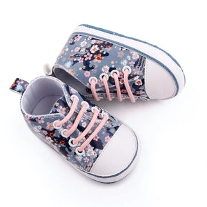 Flower Print Converse Style Baby Girl Shoes 3 - Minitaq baby kids clothes dress