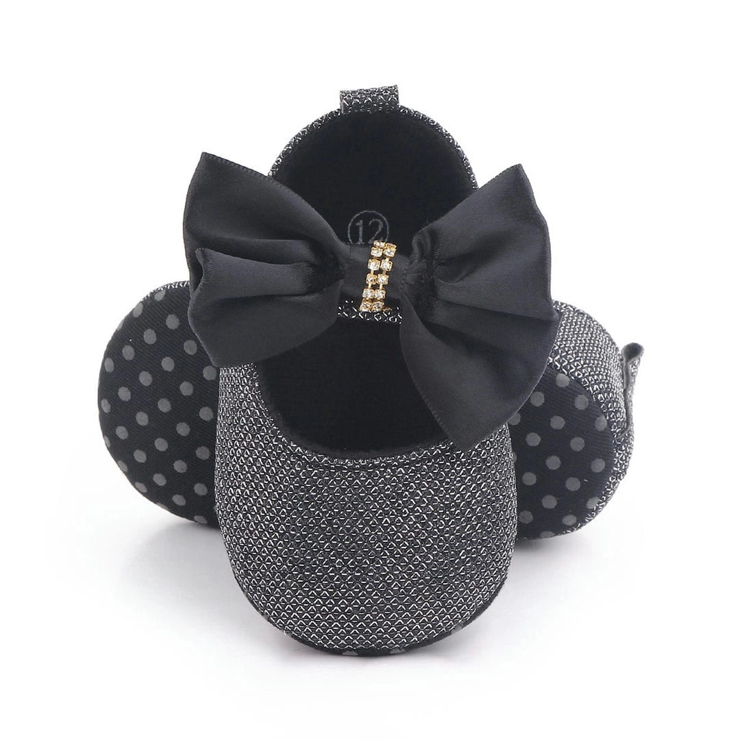 Fancy Black Baby Girl Shoes with Bow 3 - Minitaq baby kids clothes dress