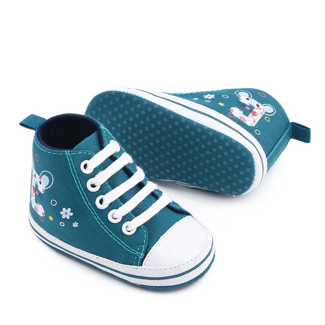 White and Teal Causal Converse Style Baby Shoes 4 - Minitaq baby kids clothes dress