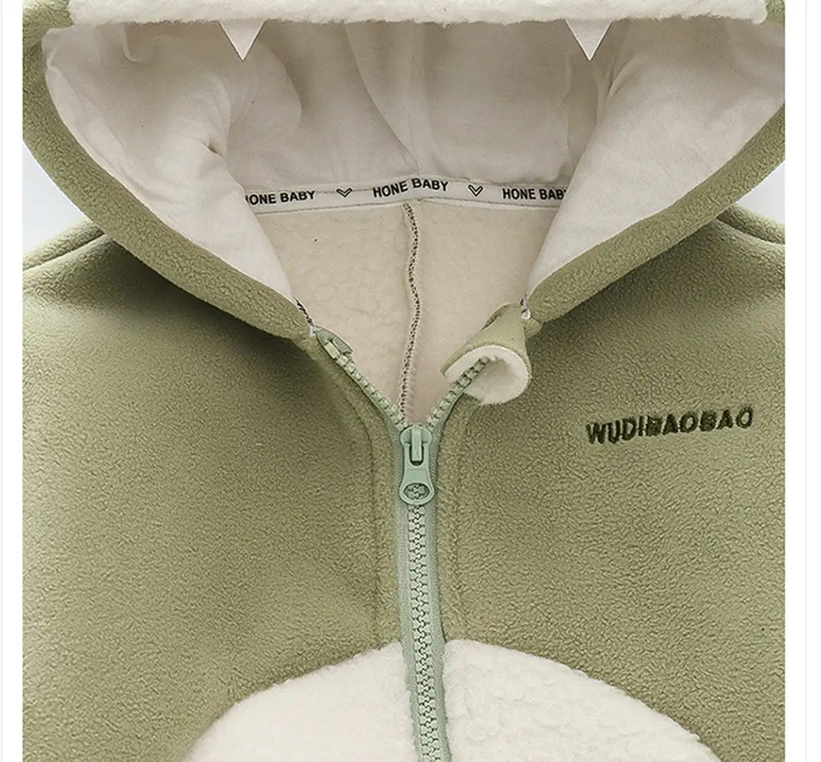 Little Dino Fleece Zipper Winter Hoodie - Minitaq baby kids clothes dress