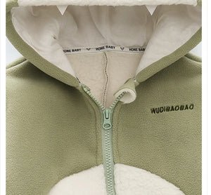 Little Dino Fleece Zipper Winter Hoodie - Minitaq baby kids clothes dress