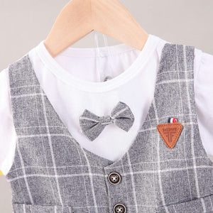 Formal Gray Checkered Style 2pc Set 3 - Minitaq baby kids clothes dress