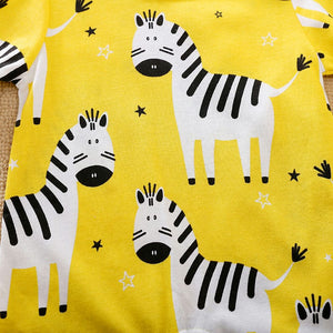 Casual Zebra Yellow Baby Romper 4 - Minitaq baby kids clothes dress