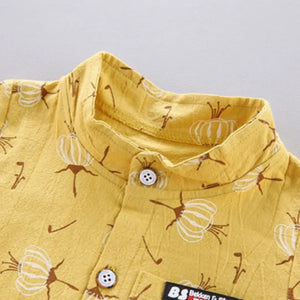 Trendy Printed Yellow Shirt and Red Shorts Set 3 - Minitaq baby kids clothes dress