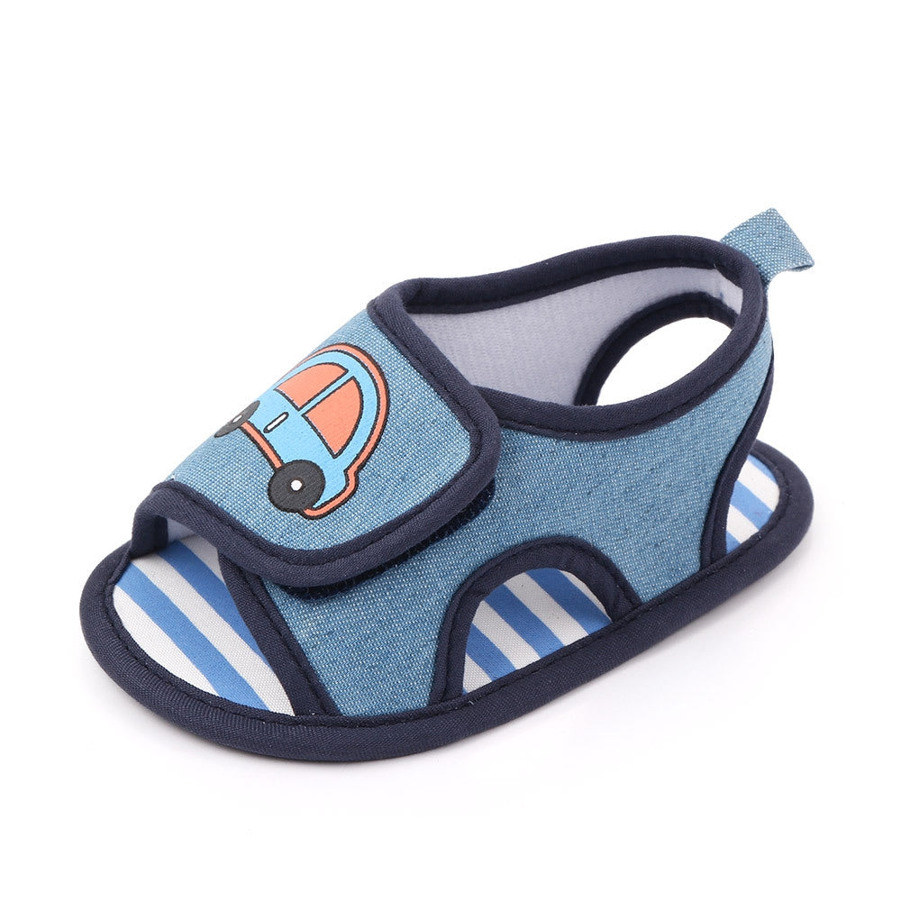 Car Design Blue Patch Style Baby Sandal Shoes 2 - Minitaq baby kids clothes dress