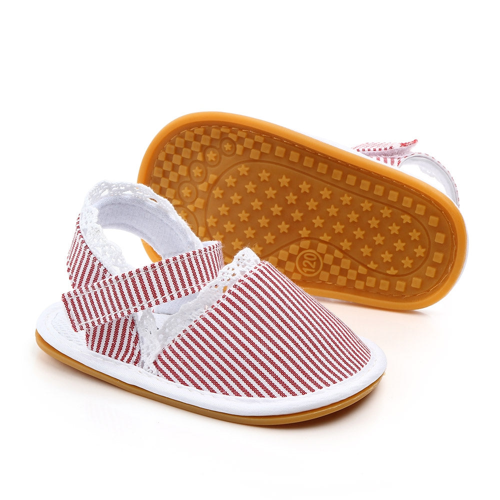 Red Lines Cotton Baby Sandal Shoes 4 - Minitaq baby kids clothes dress