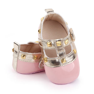 Fancy Pink Gold Goth Style Baby Shoes 2 - Minitaq baby kids clothes dress