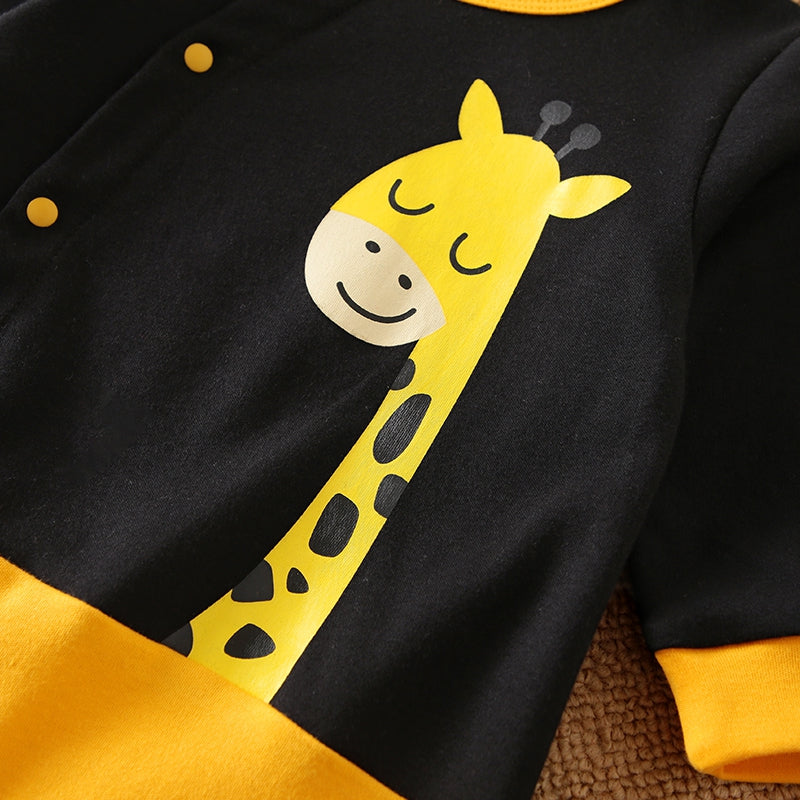 Giraffe Relaxing In Dark Baby Romper 4 - Minitaq baby kids clothes dress