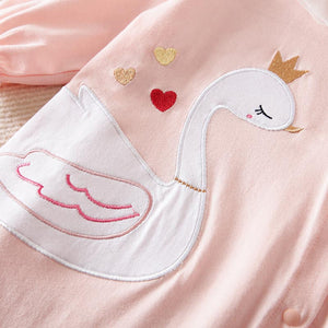 Cute Swan Pink Baby Girl Romper 5 - Minitaq baby kids clothes dress