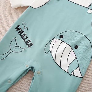 Stylish Whale Printed Baby Romper 5 - Minitaq baby kids clothes dress