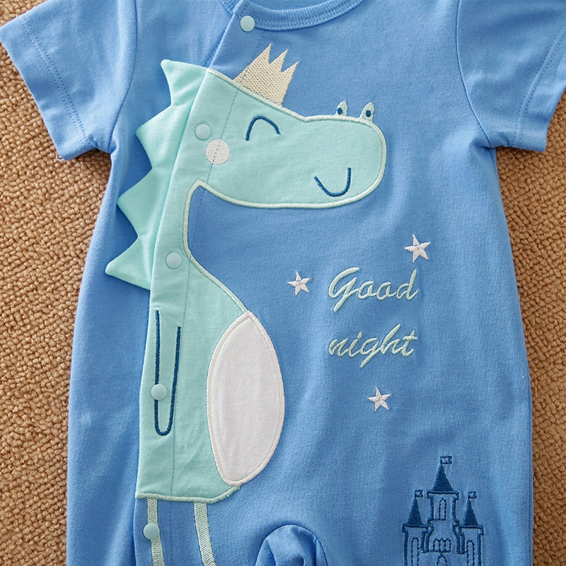 Good Night Dino Cotton Baby Romper 5 - Minitaq baby kids clothes dress