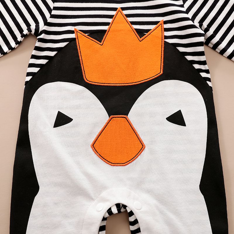 King Penguin Stiped Baby Romper With Cap 4 - Minitaq baby kids clothes dress