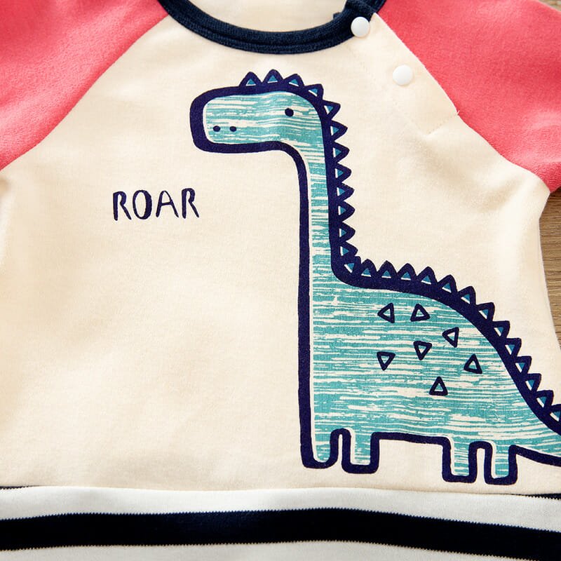 Amazing White and Pink Dinosaur Baby Romper 4 - Minitaq baby kids clothes dress