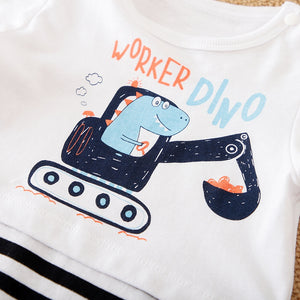 Dino Worker Summer Baby Romper 5 - Minitaq baby kids clothes dress