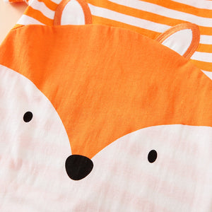 Orange Striped Fox Style Summer Romper 4 - Minitaq baby kids clothes dress