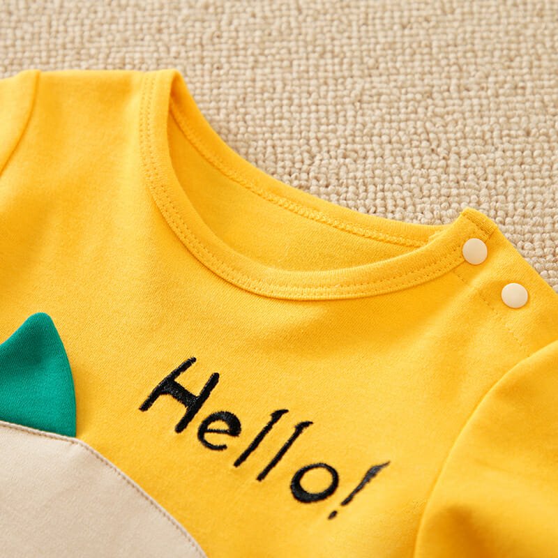 Cute Cartoon Yellow Full Sleeves Romper 3 - Minitaq baby kids clothes dress