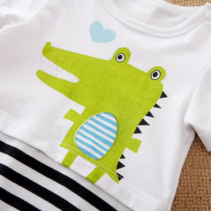 Cute Crocodile Baby Cotton Romper 5 - Minitaq baby kids clothes dress