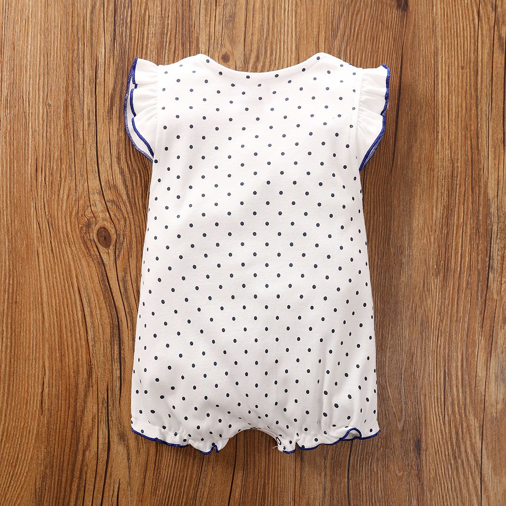 Blue Dots Pattern Design Summer Romper 6 - Minitaq baby kids clothes dress