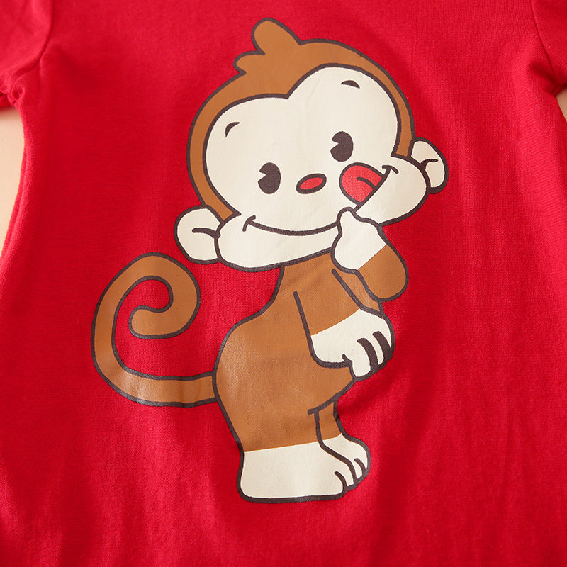 Naughty Monkey Red Baby Romper 4 - Minitaq baby kids clothes dress