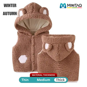 Cute Brown Sleeveless Baby Jacket 42 - Minitaq baby kids clothes dress