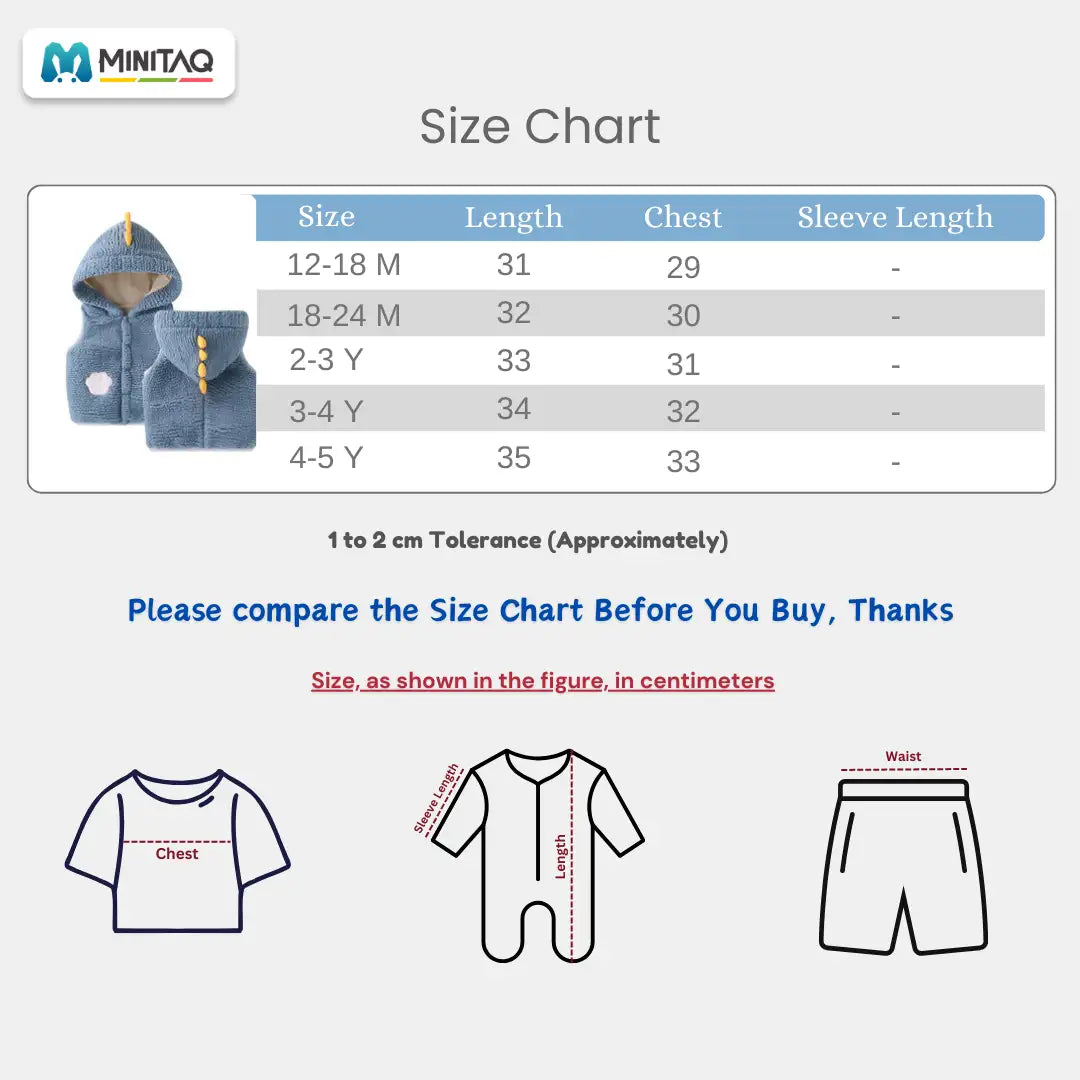 Blue Dino Sleeveless Baby Jacket 43 - Minitaq baby kids clothes dress