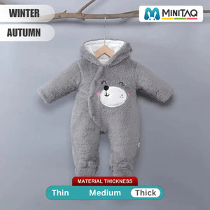 Cozy Gray Teddy Bear Cartoon Romper 49 - Minitaq baby kids clothes dress