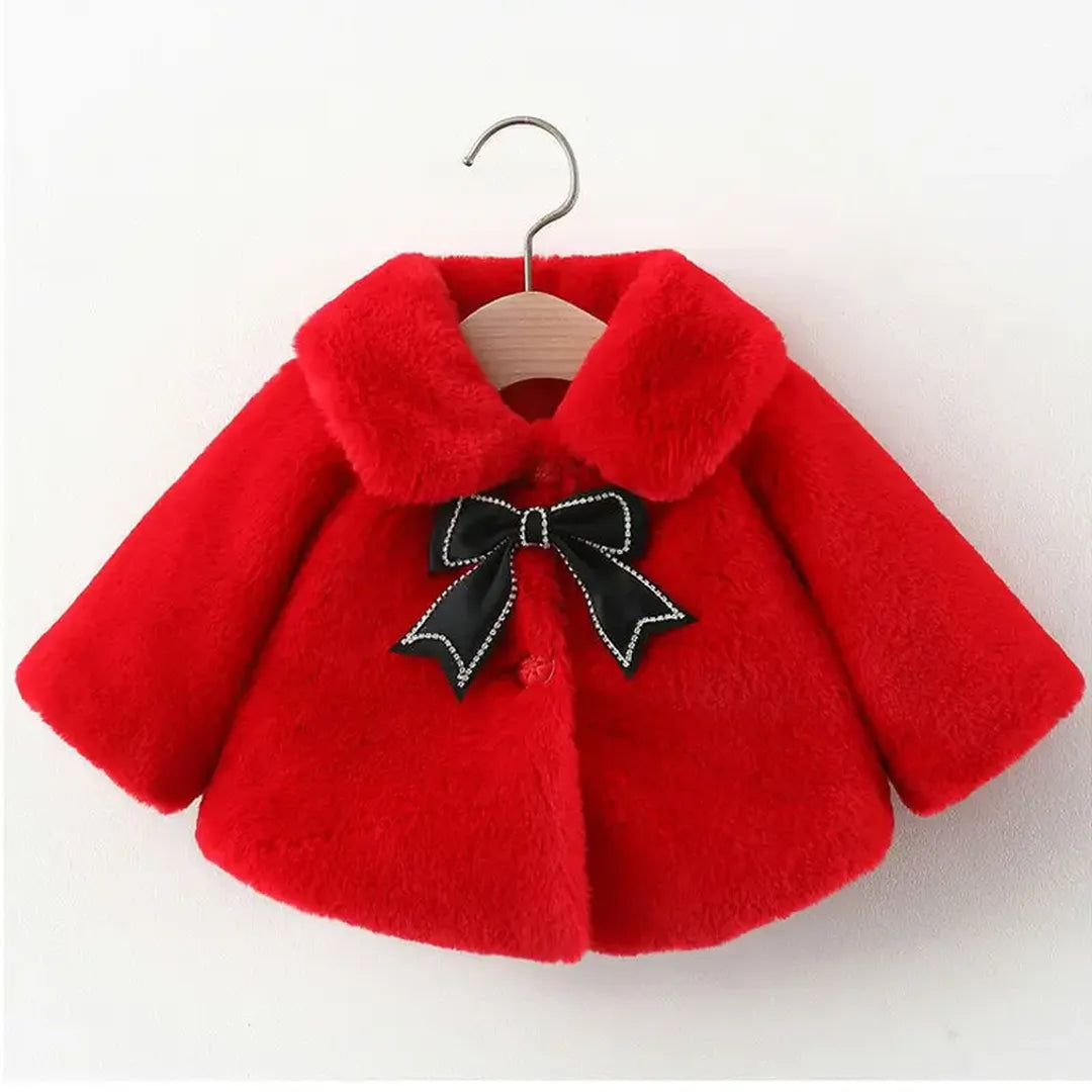 Cute Vibrant Red Winter Baby Plush Cape Coat 4 - Minitaq baby kids clothes dress