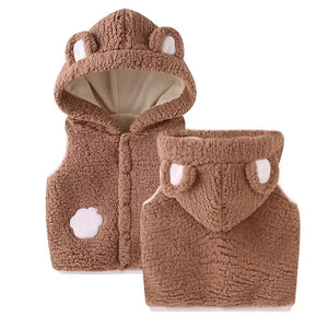 Cute Brown Sleeveless Baby Jacket 4 - Minitaq baby kids clothes dress