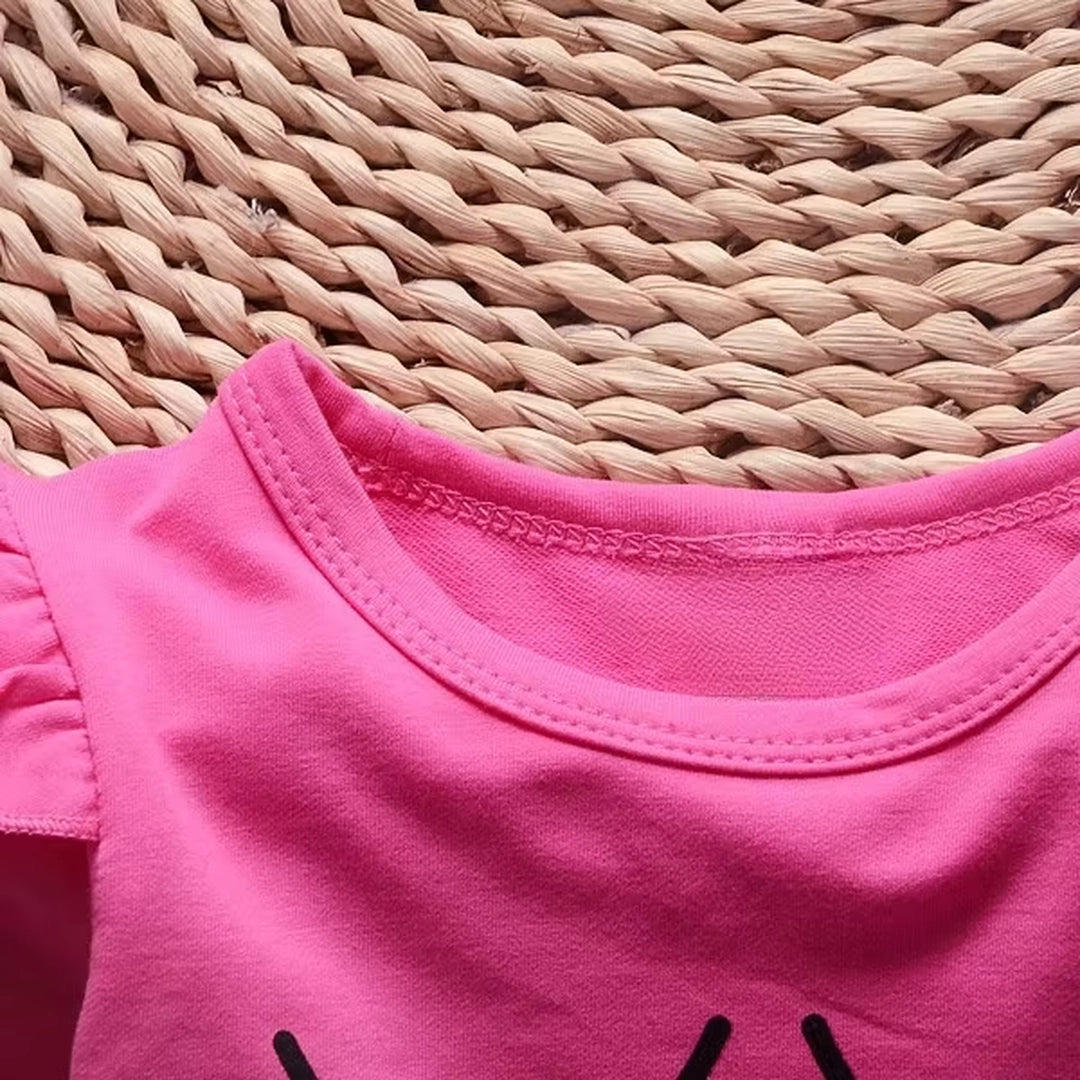 Owl on Dungaree with Pink Ruffle Style Top Set For Girls - Minitaq baby kids clothes dress