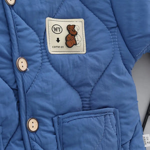 Cozy Bear Patch Quilted Tracksuit 2pc Set - Minitaq baby kids clothes dress