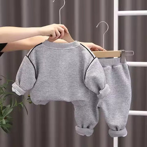 Cute Bear Full Sleeve Grey Shirt N Trouser 2pcs Set - Minitaq baby kids clothes dress
