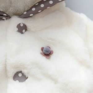 Charming White Hooded Baby Girl Winter Coat 4 - Minitaq baby kids clothes dress