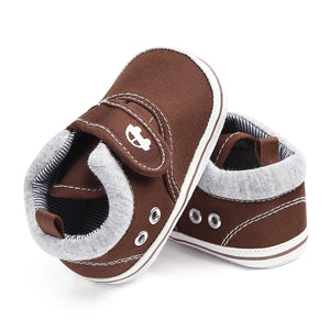 Brown Cotton Hook N Loop Baby Shoes 4 - Minitaq baby kids clothes dress