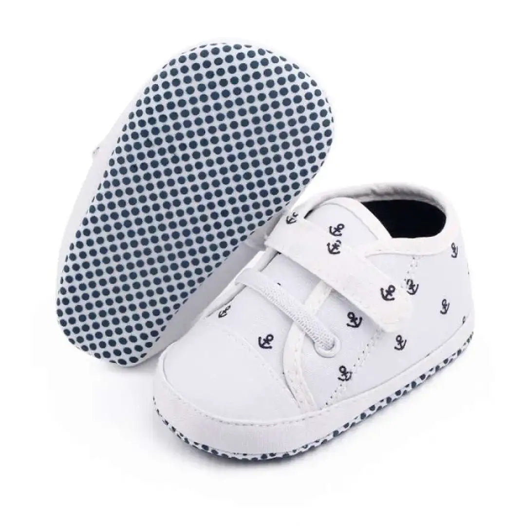 Anchored Pattern White Baby Shoes 4 - Minitaq baby kids clothes dress